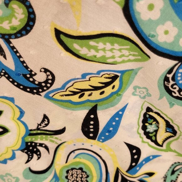 Womens size 22 Paisley Print Blouse with Black Trim - Picture 2 of 10